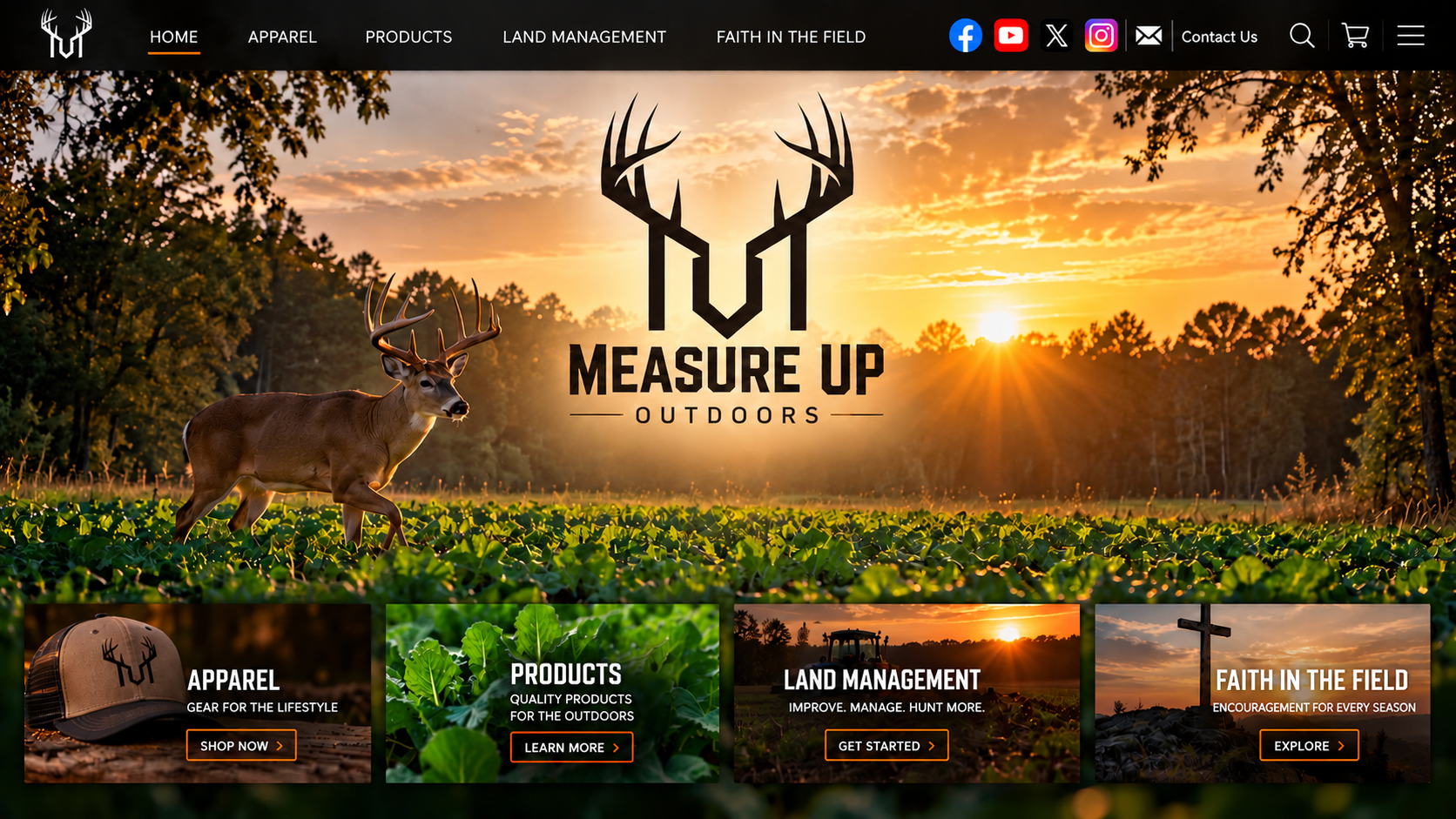 Measure Up Outdoors homepage